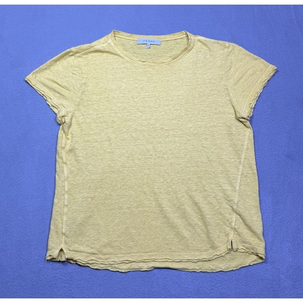 Frame T Shirt Womens M Citrine Orange 100% Organic Linen Athleisure Normcore
